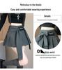High-Waist Lace-Up Retro Pleated Mini Skirt - Women's Early Autumn Style