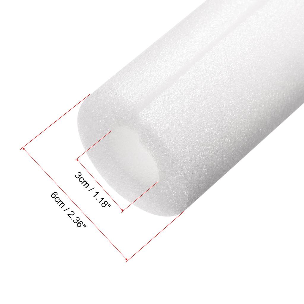 uxcell Foam Tube 3 x 6 x 100cm Hollow Polyethylene Pool Noodle Pipe Cover Pipe Protection Insulation White 1 Pack