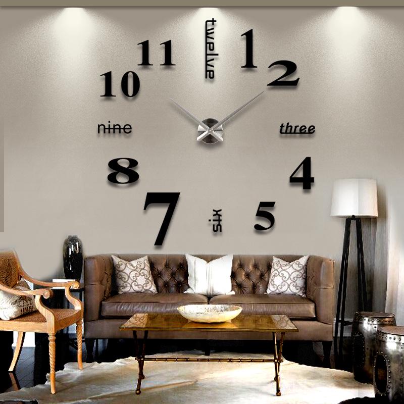 Acrylic 3D Digital Wall Clock, DIY Wall Sticker for Home & Living Room Decor