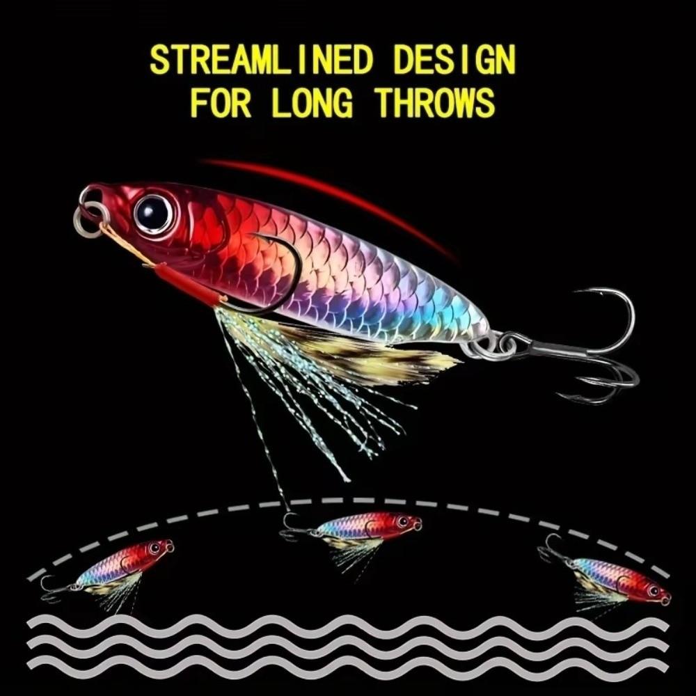 8Pcs Set Sharp Hooks Metal Fishing Lure 3D Eyes Design Metal Jig Spoon Saltwater Fishing