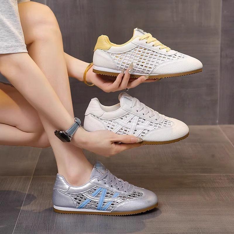 Dexun shoes women's 2025 new summer and autumn popular students breathable lightweight sports net shoes soft-soled casual Forrest Gump women's shoes