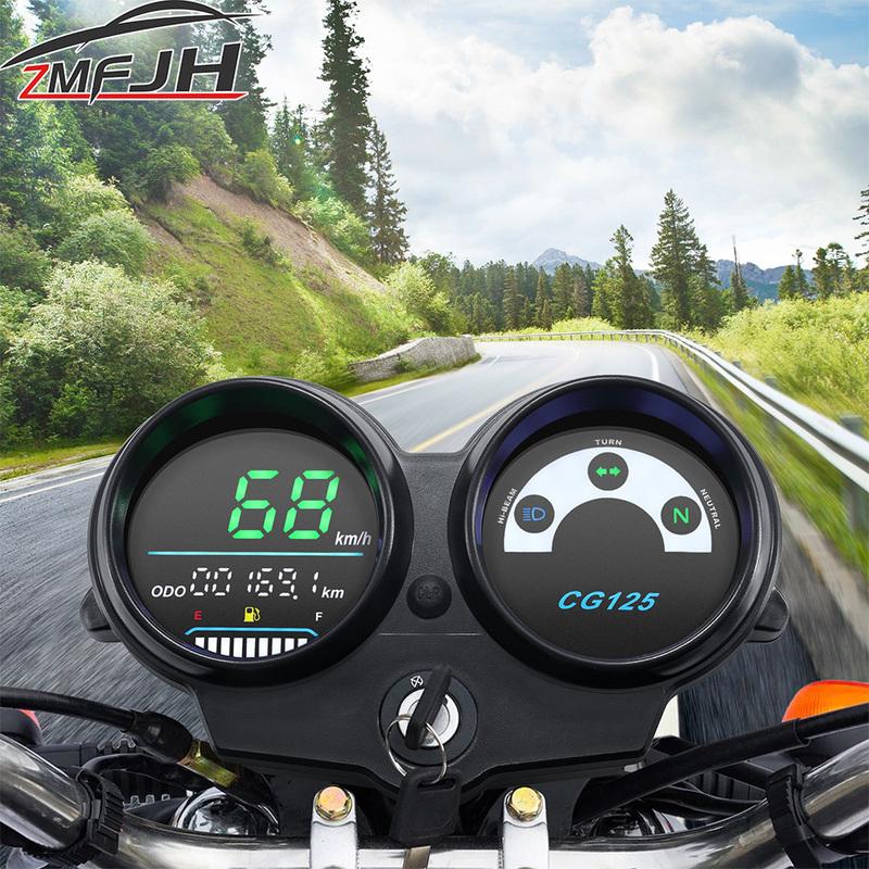LED Motorcycle Speedometer For CG125 2000 to 2008 Fan 125 Titan 125 Odometer Fuel Level Gauge For Honda Digital Dashboard Panel