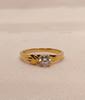 Diamond Cut Moissanite Band Ring, Gold Vermeil Sterling Silver, Eternity Wedding Band