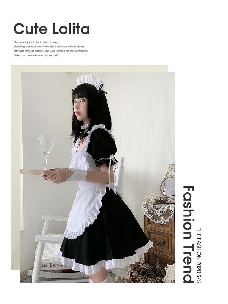 Yosuga No Sora Kasugano Sora Anime Maid Cosplay Costume - Black and White