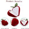 1-8PCS Strawberry Ring Box Flocking Simulation Strawberry Ring Box Creative Gift Jewelry Packaging Box Accessories Storage Box