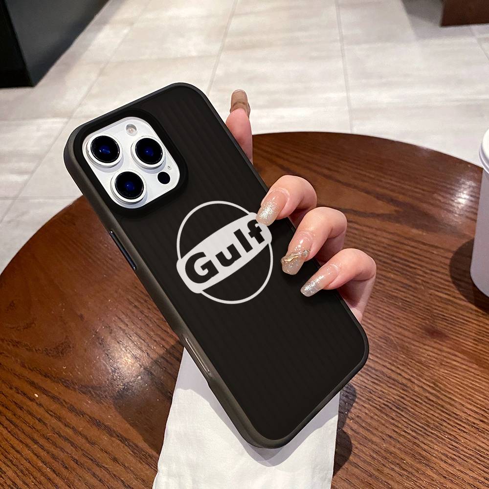 

G-Gulfs Racing Car Logo For IPhone 15 16 17 14 13 12 11 Pro Max 16E 16 Plus 17 Air Corrugated Shockproof Phone Cover iPhone 14 pro
