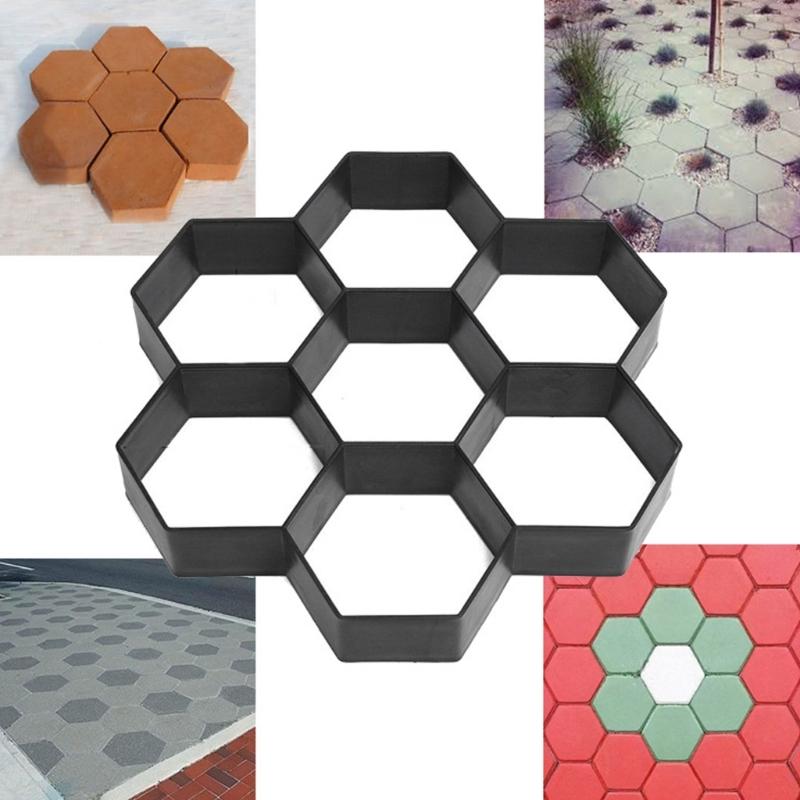 Plastic Garden Paths Maker Home Paths Paving Cement Mold Road Concrete Pavement Mold Reusables Brick Mold
