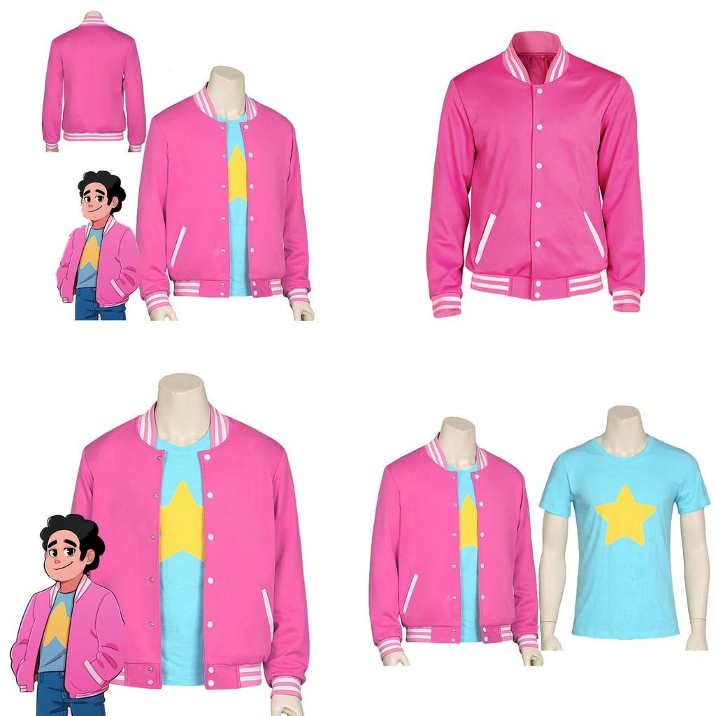 Steven Universe Cosplay Baseballová Uniforma Unisex Tričko Bunda Kostým Sada**
