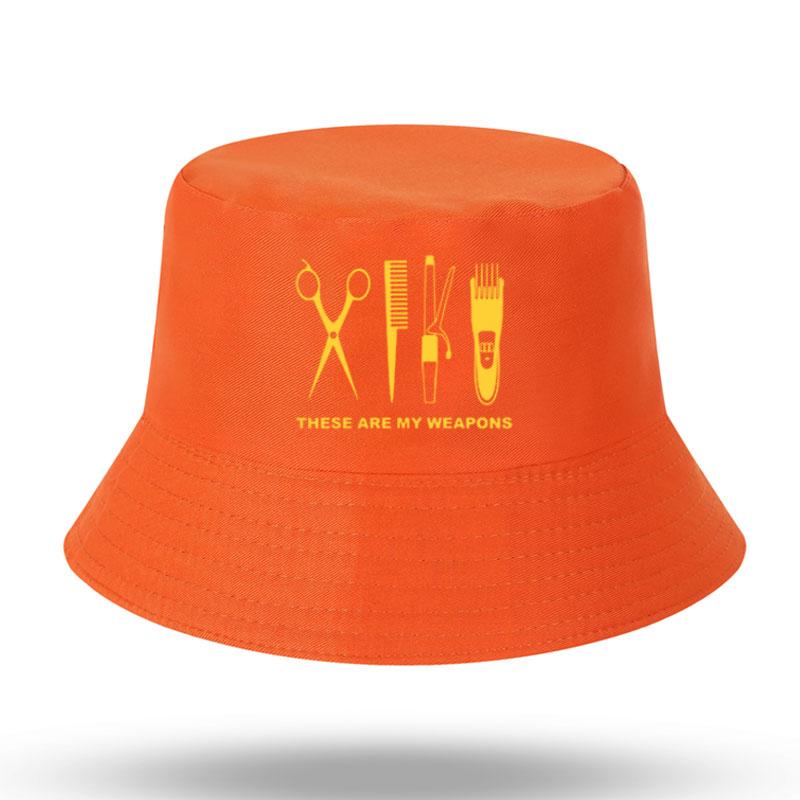 Barbier Friseur Waffe Print Herren Damen Fischerhut Outdoor Panama Angelhut Fischerhut Harajuku Angelhut