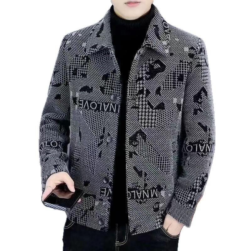 Men's High-End Thick Woolen Coat - Versatile Casual Jacket for Autumn and Winter