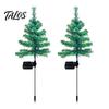 Solar Powered Path Pathway Lights Christmas Tree Garden Stake Lights, Outdoor IP65 Waterproof Crooked Lamp with Colorful Light for Decorative