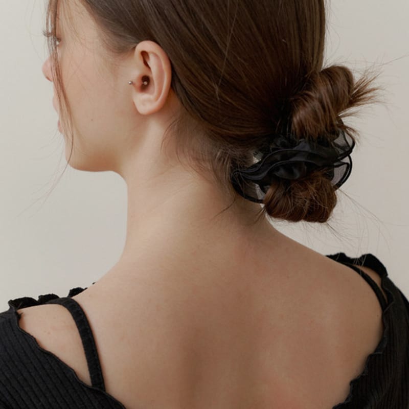 

KINDABABY романтичная сетчатая кружевная резинка для волос - черная black