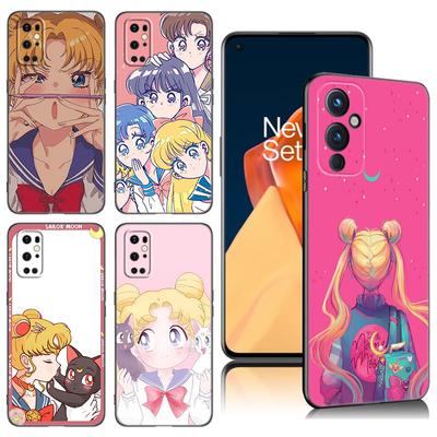 Funda de teléfono de silicona negra de anime Sailor Moon para OnePlus 9 10 11 12 ACE 2V Pro 9RT 10T 10R Nord CE 2 3 Lite N10 N20 N30 5G