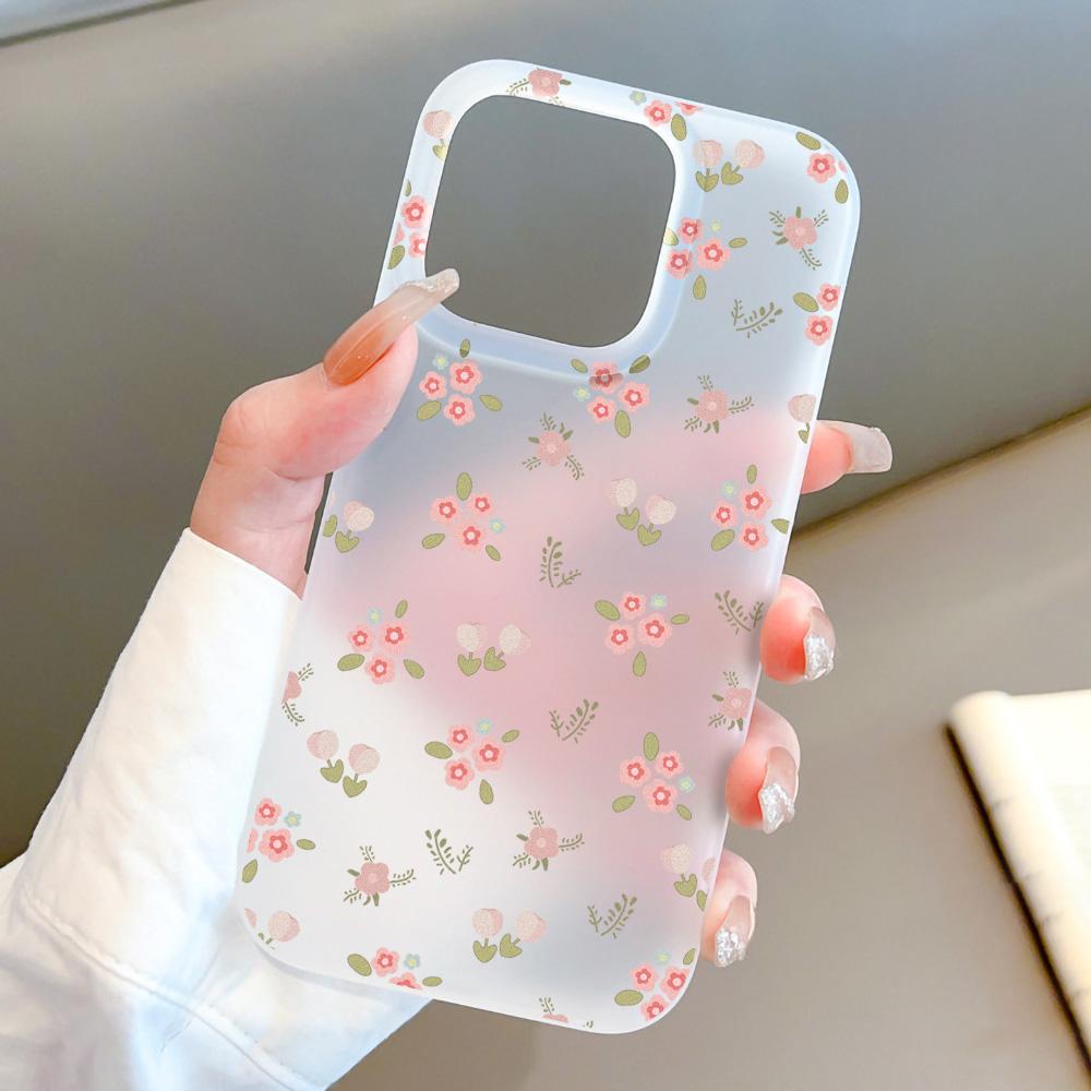 Mobile Phone Cases for iPhone 11 13 15 Pro Max 12 14 Pro Max Case iPhone 16 15 Plus 13 Pro 12 Frosted Texture Painted Cartoon Flowers