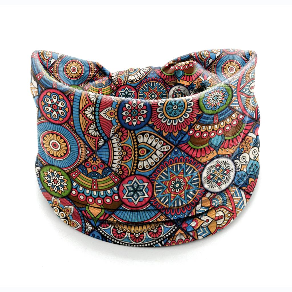 European American Women's Hair Band African Print Pattern Wide Edge Elastic Knot Sports Yoga Headband Women's Headwear Hair