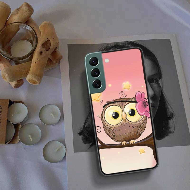 Cute Owl Hearts Lover Christmas Phone For Samsung Galaxy S24 S22 Ultra S21 Plus S20 S23 FE Case S10 S10E S9 S8 S7 Edge Cover Sil