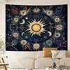1pz Arazzo Mandala Sole e Luna Boemo - Tessuto in poliestere, lavabile in lavatrice, perfetto per la decorazione di camera da letto e soggiorno
