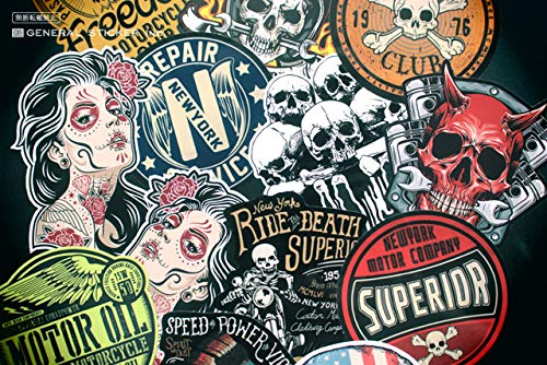 Biker Sticker BIKER STICKER Motorcycle Harley Helmet Helmet Skull 03