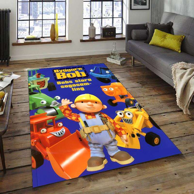 Bob the Build Design Area Rug - Non-Slip, Soft & Cozy Floor Mat for Living Room, Bedroom, Office - Indoor/Outdoor Decorative Carpet
