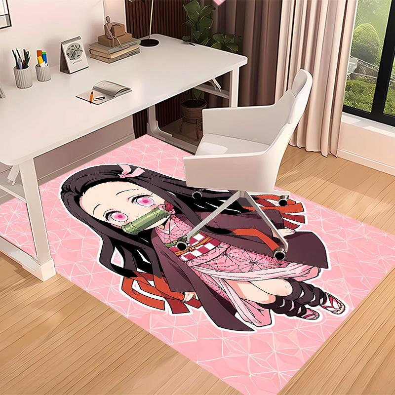 Demon Slayer Nezuko2 Printed Absorbent Washable Carpet, Non-Slip Bathroom Mats, Kitchen Rugs, Yoga Mat,Living Room Entrance, Camping Picnic Rugs