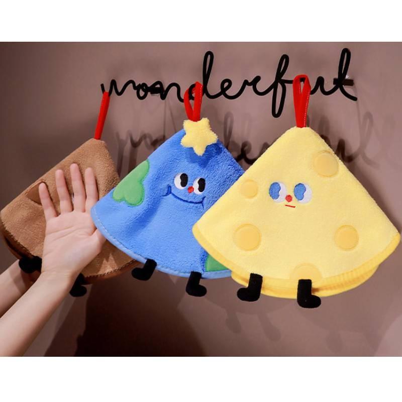 Hanging Cookie Cheese Hand Towels High Hydroscopicity Cartoon Pattern Child
