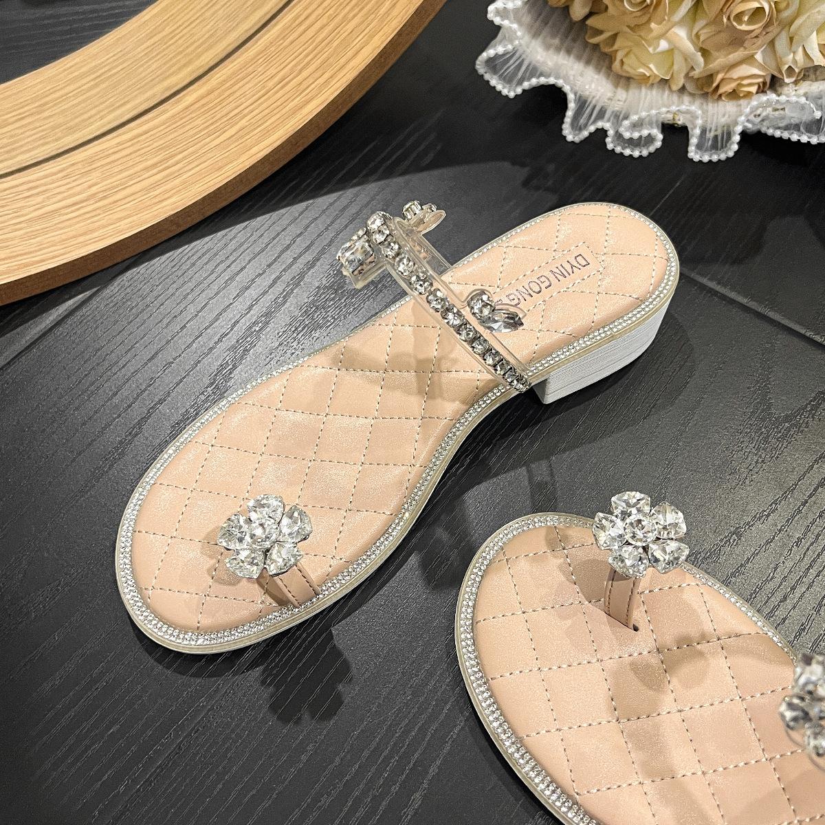 

New summer sandals women s high-end thick-heeled rhinestones beautiful platform sandals 34 абрикосовый