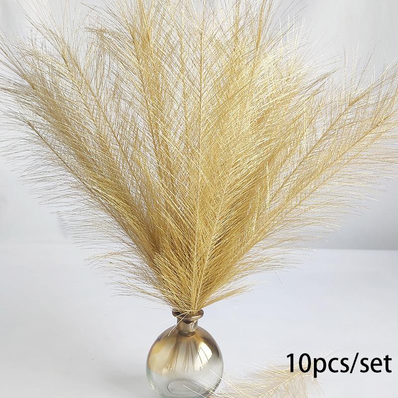 10 st 35 cm fluffigt pampasgräs konstgjorda blommor falsk växt simulerad vass bukett boho bröllopsfest heminredning