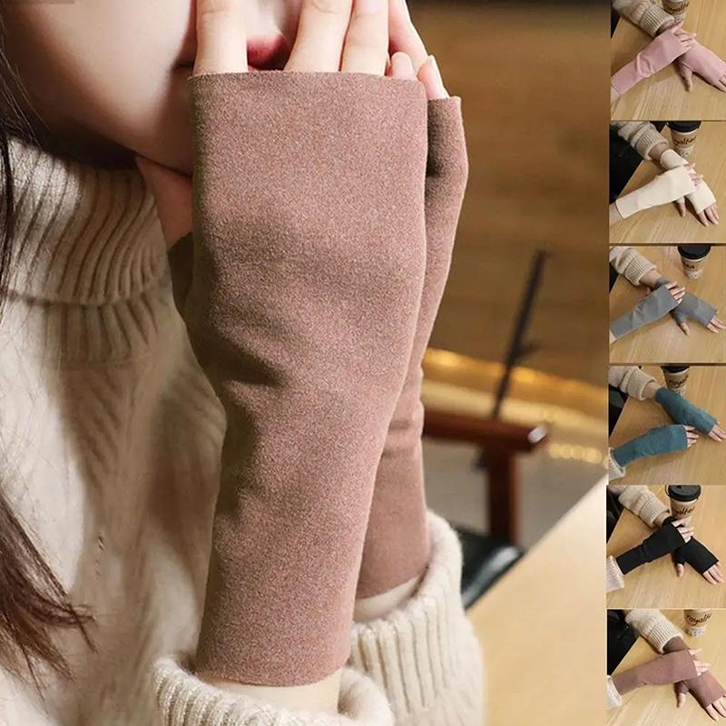 Gants sans doigts pour femmes, mitaines d'hiver chaudes à écran tactile, mitaines en velours pour cyclisme en plein air