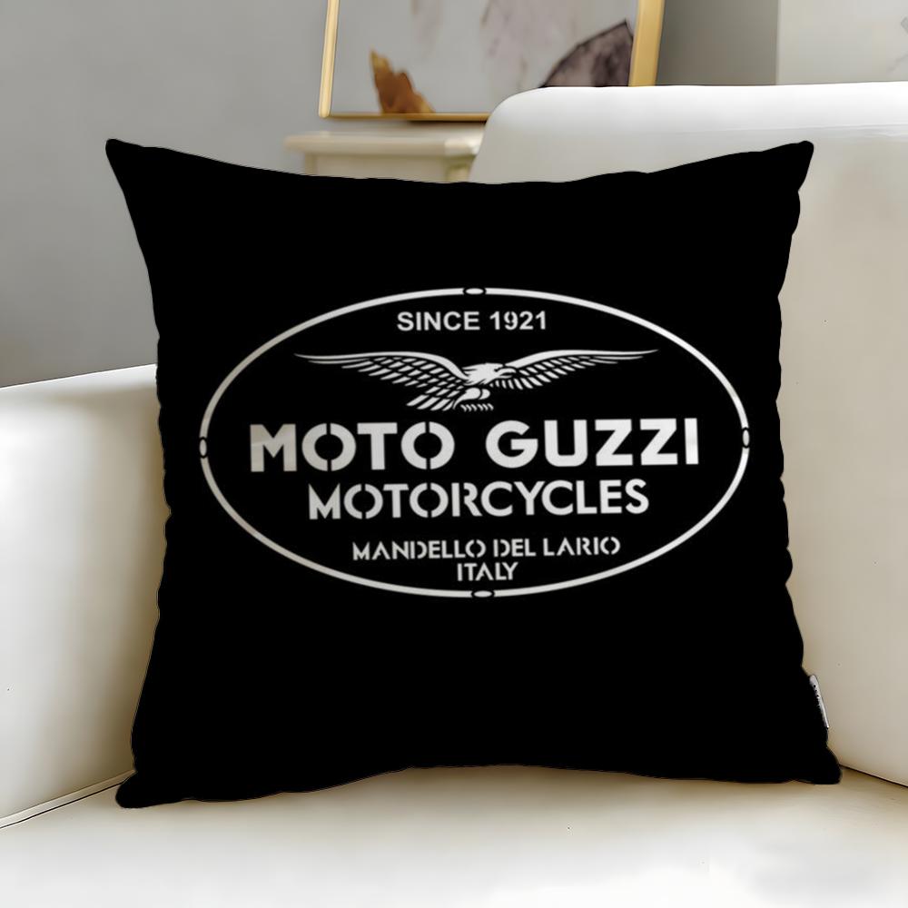 classic motorcycle brand Moto Guzzi Cushion Cover Soft  EasyWash Pillow Case  Versatile for Couch Bed Travel and Office
