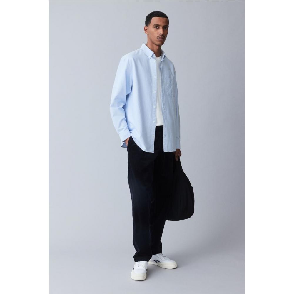 H M Regular Fit Oxford sHirt ligHt Blue
