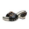 Women's Studded Platform Wedge Sandals, Plus Size Open Toe Casual Summer Outdoor Comfortable Daily Footwear