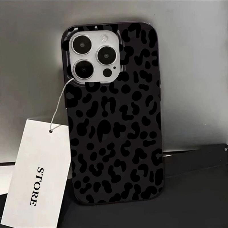 The Gray-White Leopard Print Phone Case For iPhone 13 11 12 14 15 16 17 Pro Max Plus 16E XR 8 7 Plus SE 2022 X XS Max Soft Cover