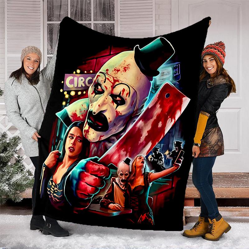 Coperta plaid stampata Art the Clown Terrifier1—leggera, morbida, calda;coperta versatile per tutte le stagioni—perfetta come coperta per l'aria condizionata, coperta per il riposino