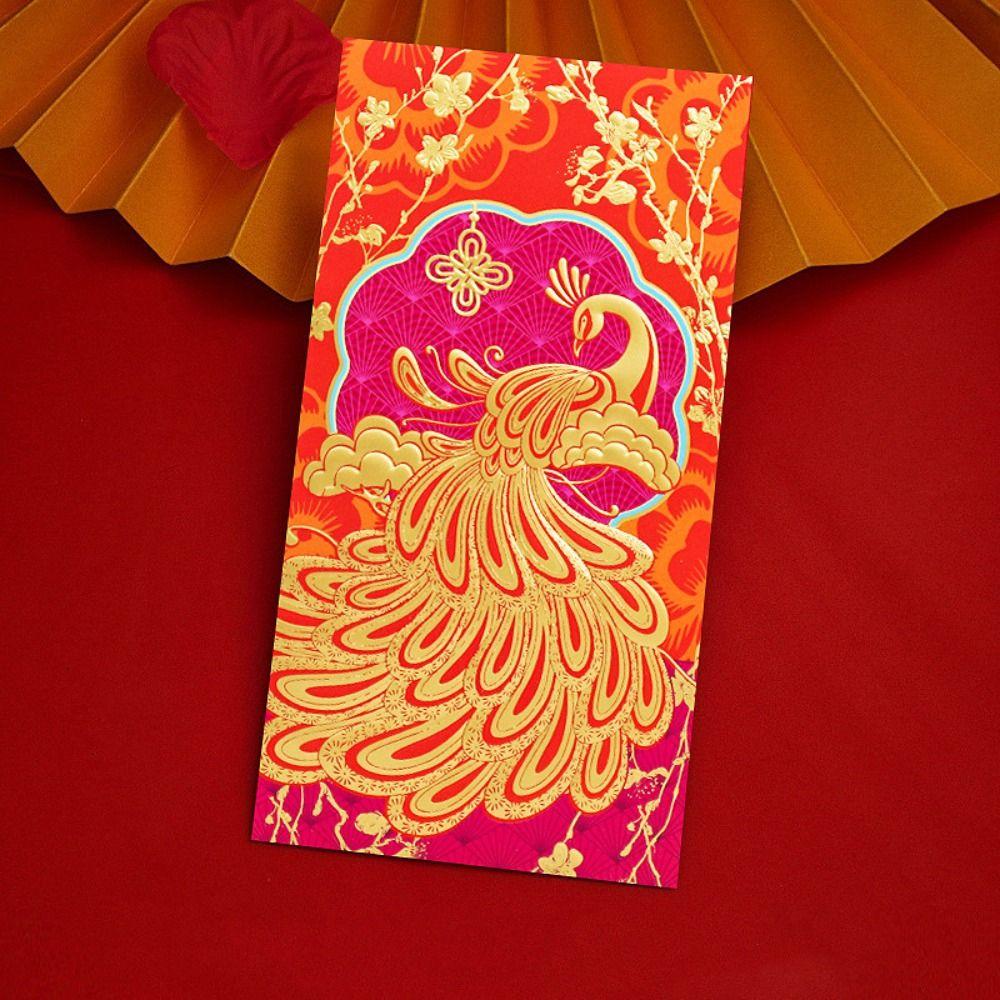 6pcs Thickened Red Envelope Chinese Style Money Envelopes Festive Accessory Money Bag  Gift