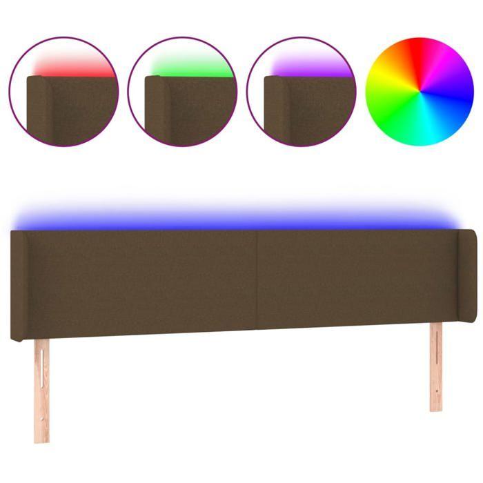 VidaXL LED Headboard Bedroom Furniture Double Bed Accessory Head of Bed Frame Interior Dark Brown 3122965