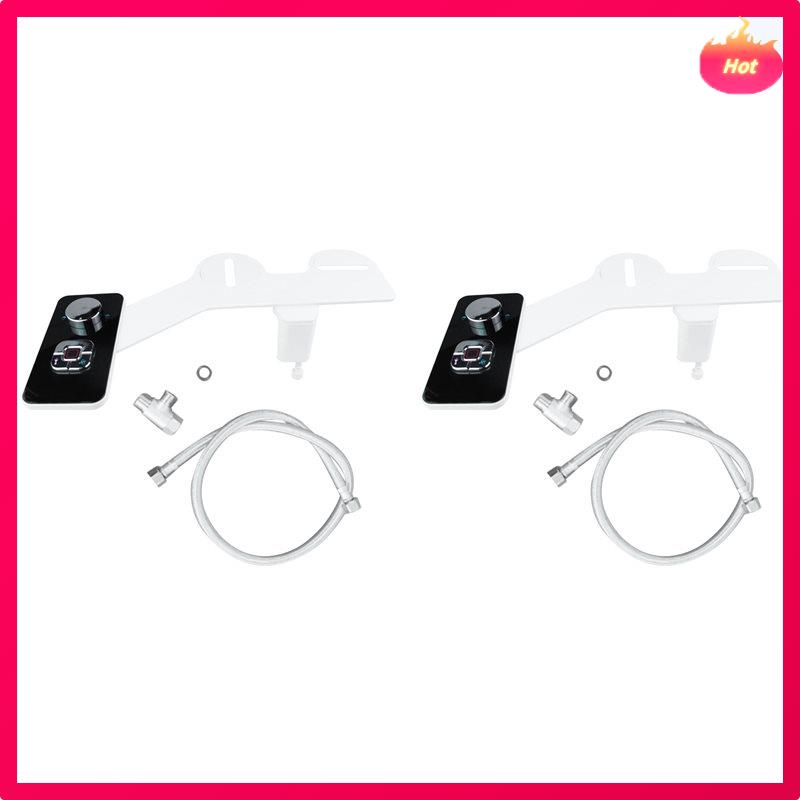 2X Bidet Attachment Non-Electric Bidet Toilet Seat Sprayer With Pressure Controls Dual Nozzles For Frontal Rear Wash A