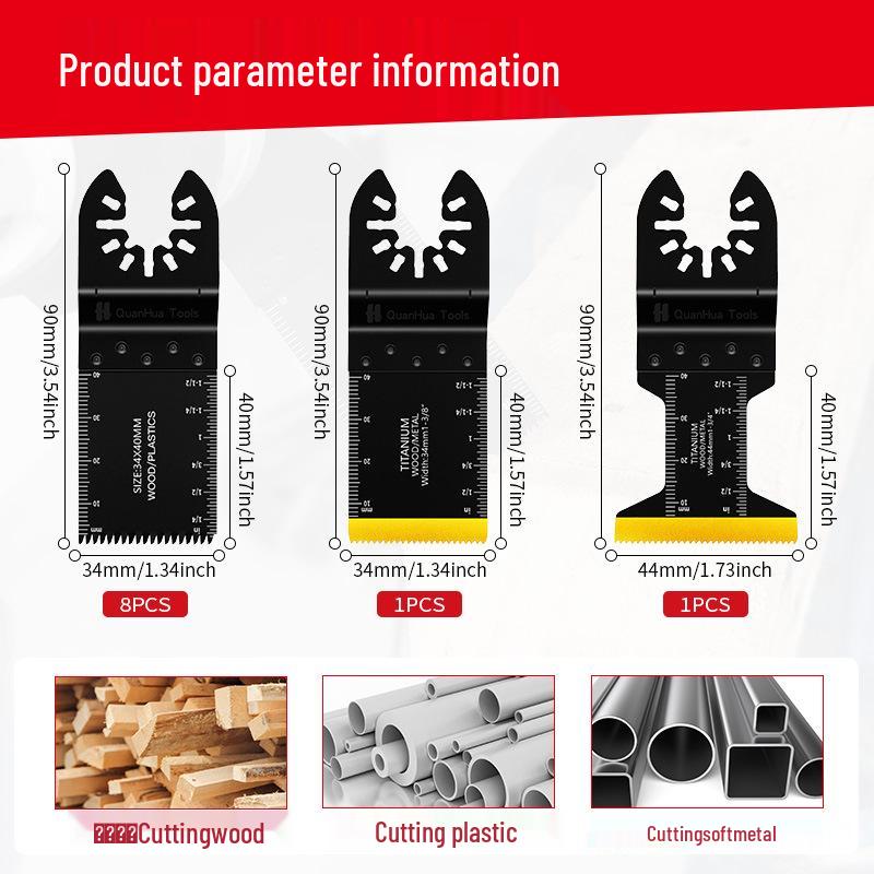 10-Piece Universal Bi-Metal Titanium Saw Blade Set: Cuts Iron, Nails, Aluminum, Sheet Metal