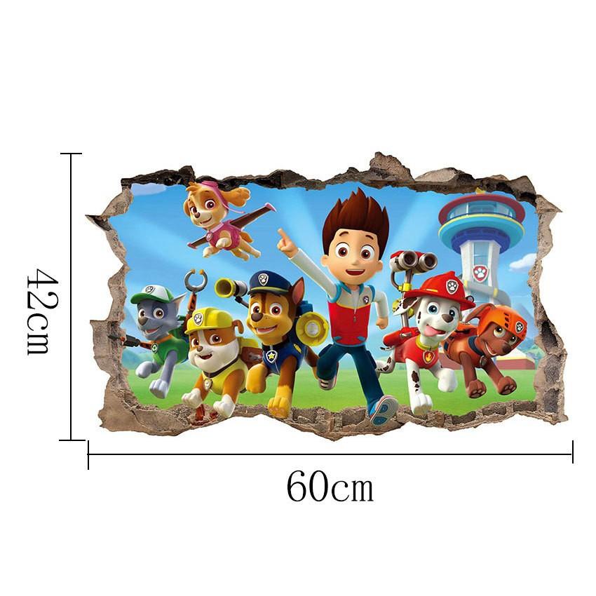 Paw Patrol Chase Cartoon Wall Stickers for Kid's Room Kindergarten Living Room Bedroom Wall Decoration Stickers Animated Poster