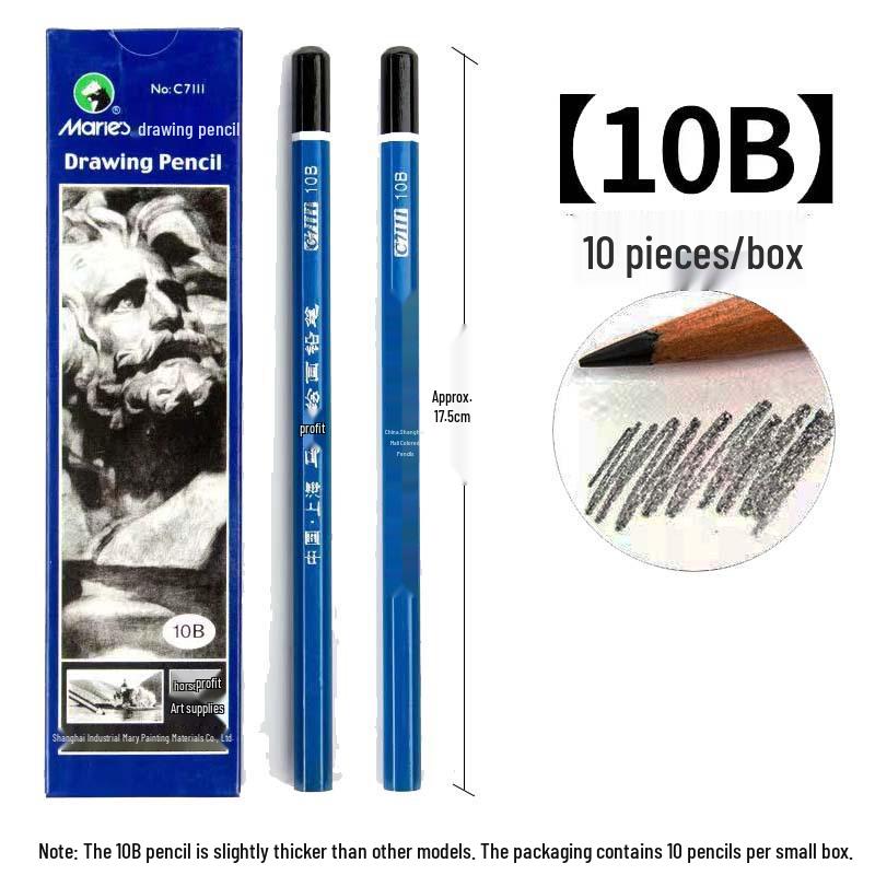 Mali Brand Charcoal Sketch Pencil Set - Includes 2B, 4B, 6B, 8B for Art Students