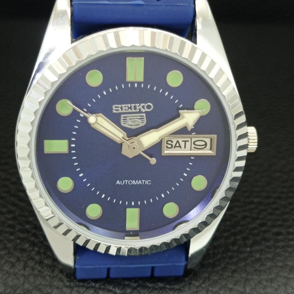 VINTAGE REFURBISHED SEIKO 5 AUTOMATIC 6309A JAPAN MENS BLUE DIAL WATCH A444287-1