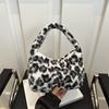 Women S Vintage Leopard Wool Underarm Bag Large Capacity Commuter Shoulder Bag