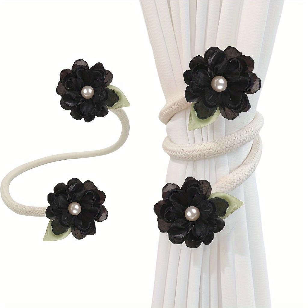2pcs Branch Flower Curtain Tieback - Free Punching Belt Curtain Clip - Curtain Accessories for Bedroom Living Room Home Decor