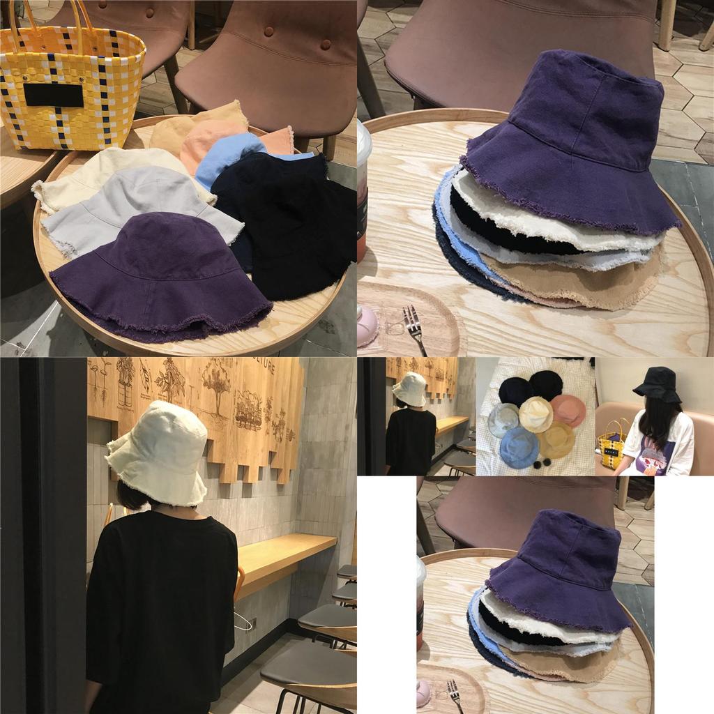 Elegant Round Top Short Brim Fisherman Hat Women's Korean Style Sun Protection Hat