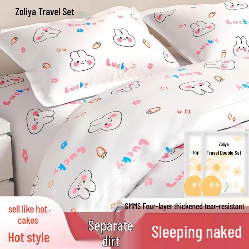 Hotel-Style Disposable Duvet & Pillow Cover Set - Available in Three or Four Pieces for Travel