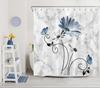Pink Flowers Vintage Daisy Floral Butterfly Shower Curtains Abstract Farmhouse Decorative Bath Curtain Washable Bathroom Decor