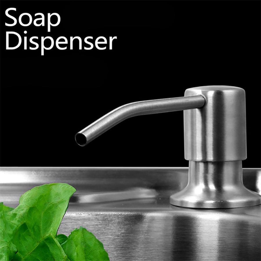 300ML Stainless Steel Soap Dispenser Kitchen Sink Hand Dish Soap Pump Bottle New