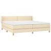 3126754 vidaXL Divan Bed with Mattress Cream 200x200 Cm Fabric