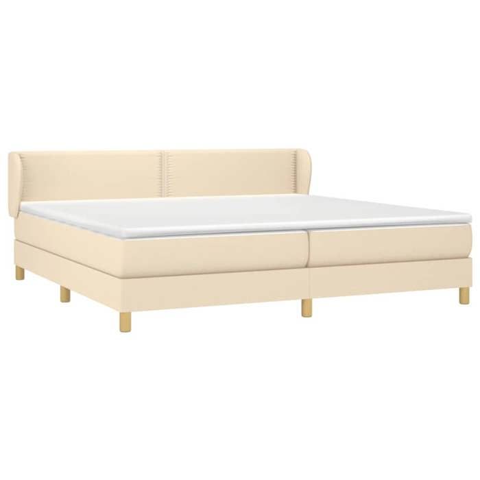 3126754 vidaXL Divan Bed with Mattress Cream 200x200 Cm Fabric