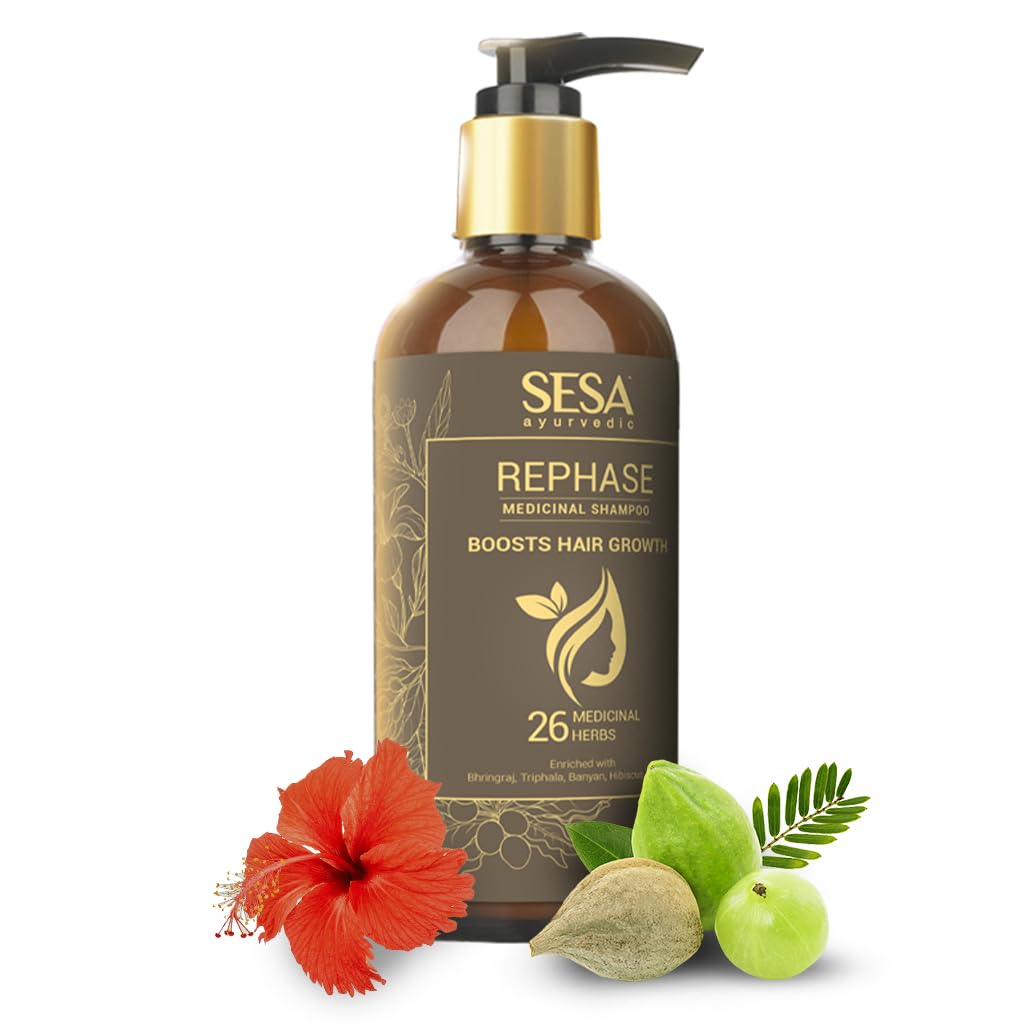 Sesa Ayurvedic Rephase Medicinal Shampoo 300Ml For Thicker Hair Growth And Frizz-Free Shine With Natural Herbal Formula
