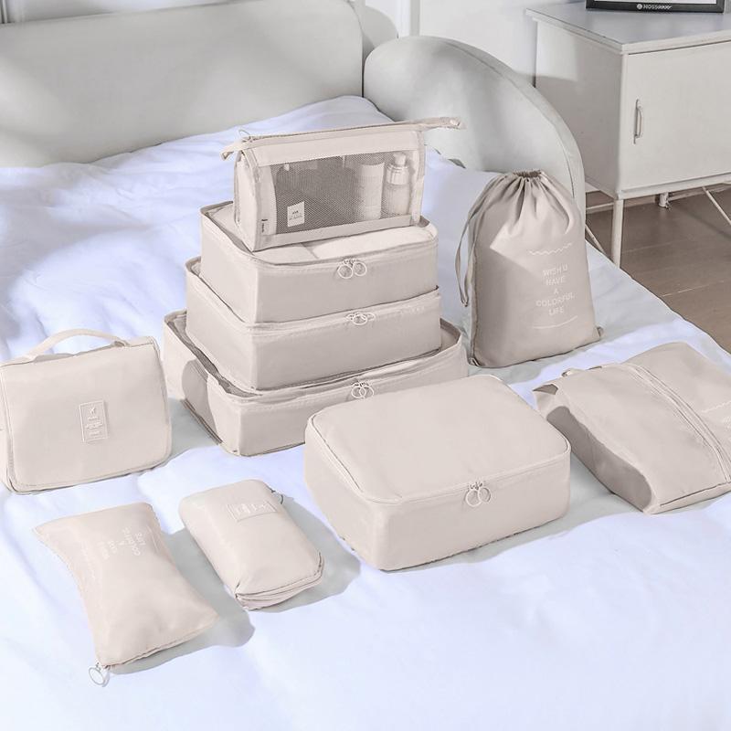 6/7/8/9/10 Pcs Set Travel Organizer Storage Bags Suitcase Packing Cubes Set Cases Portable Luggage Clothes Shoe Tidy Pouch Folding